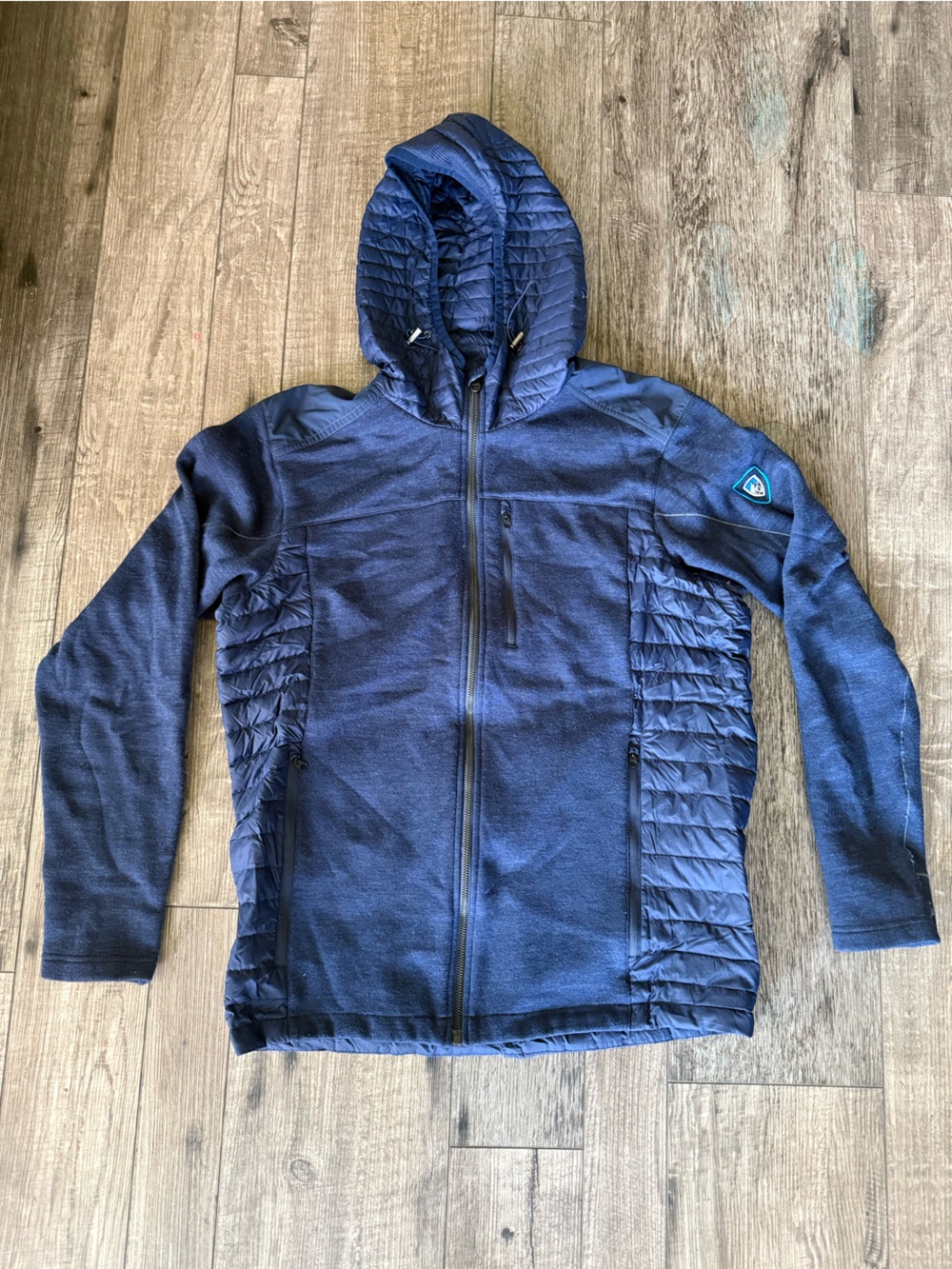 Kuhl Navy Blue Quilted Hooded sweatshirt Jacket